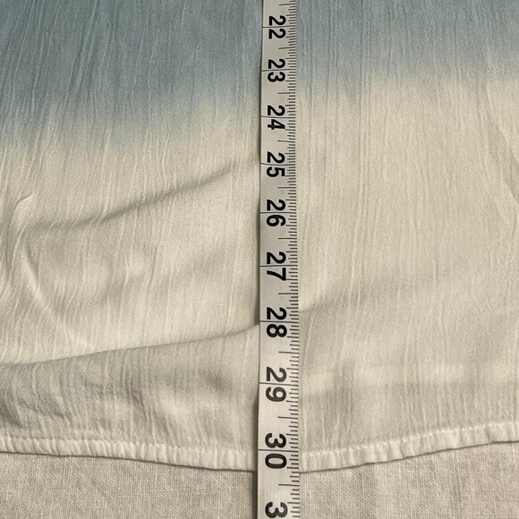 Bandolino Women's XXL Blue White Ombre Tunic Top Long Sleeve Pintuck Boho Peasan - Picture 7 of 7